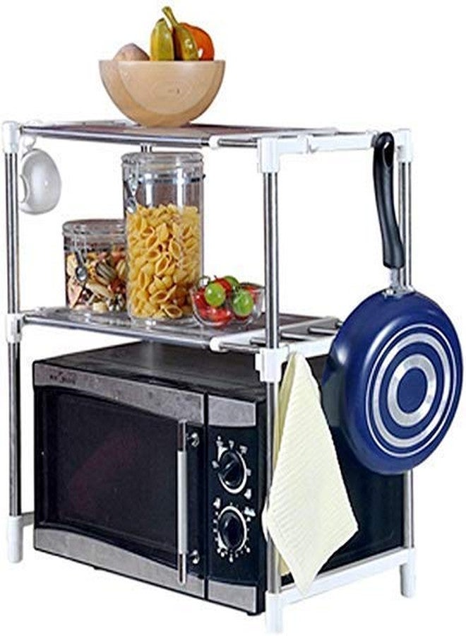 Credly 2-Tier Stainless Steel Multi-Function Kitchen Storage Rack/Microwave Oven Stand/Cutlery Storage - Image 4